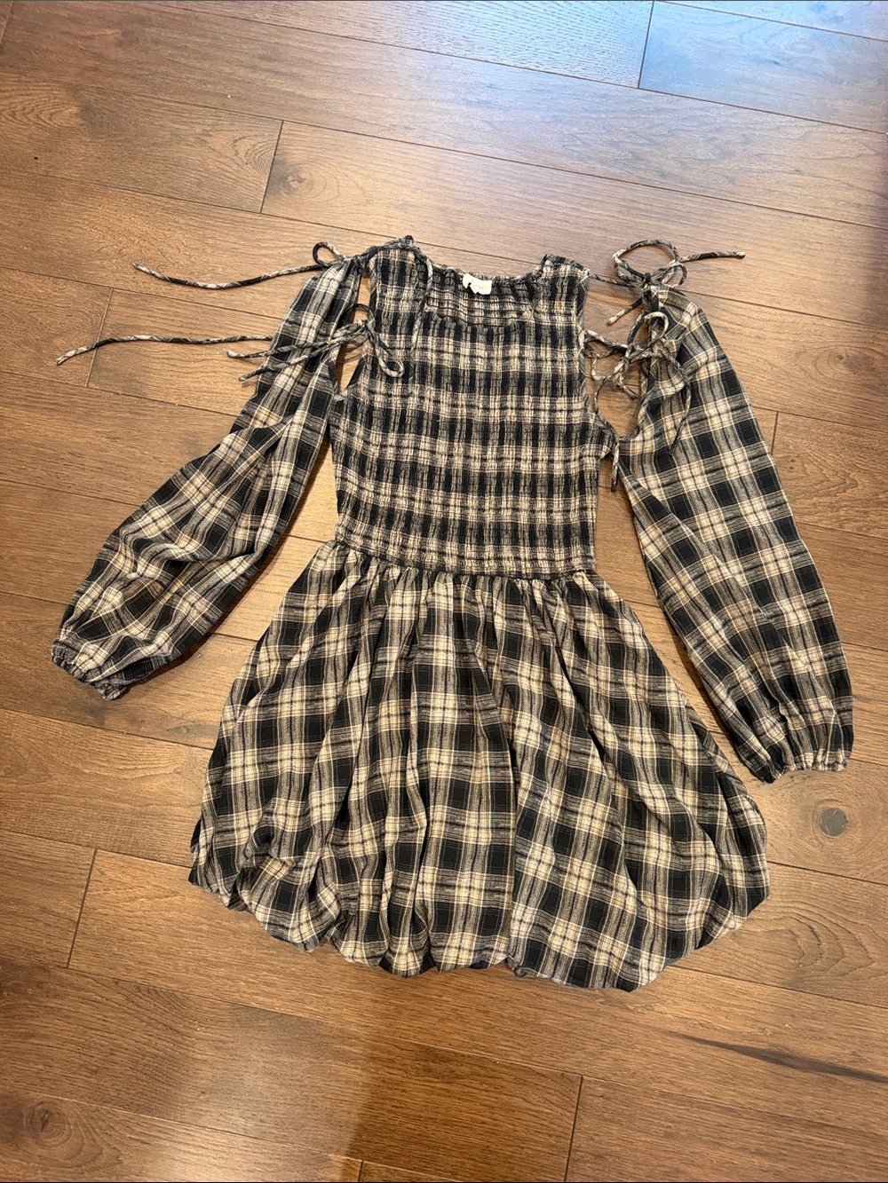 Promesa Sunset Rust Plaid Dress Size Small - C11-641